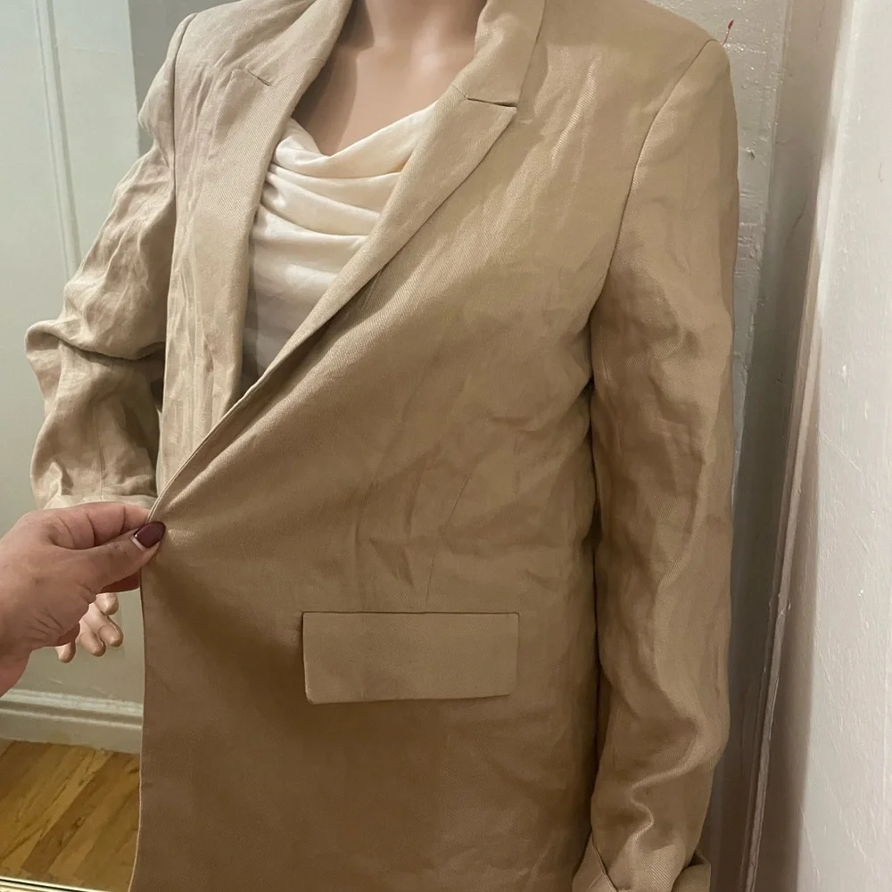 Caroll Paris Classic Women's Linen Blazer - Beige